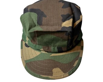 Gorra utilitaria vintage para hombre, talla pequeña, estampado de camuflaje boscoso, tipo II.