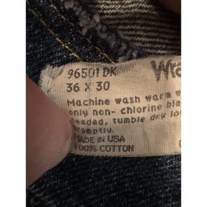 Vintage Wrangler Jeans Mens 36x30 (34x28) Blue 96501DK Relaxed Fit Denim USA 90s image 4
