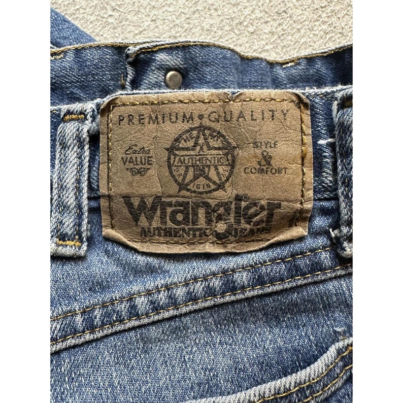 Wrangler authentische Jeans Herren 34x29 (32x27) Medium Wash Blau Denim mit geradem Bein Bild 13