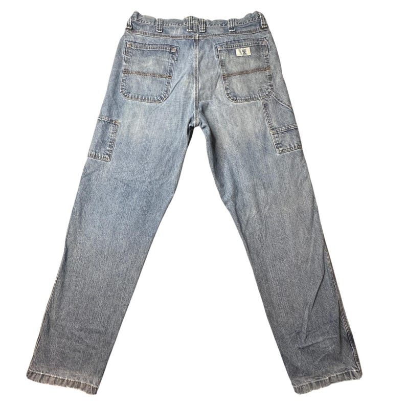 Wrangler Twenty X Jeans Mens 38x36 Blue 41MWXVI Loose Fit Utility Carpenter Work image 2