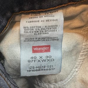 Wrangler Jeans Mens 40x30 Blue Premium Quality Straight Leg Stretch 97FXWXD image 3