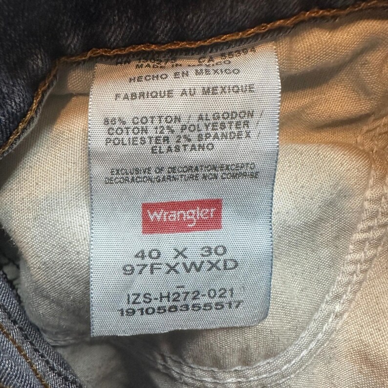 Wrangler Jeans Mens 40x30 Blue Premium Quality Straight Leg Stretch 97FXWXD image 3