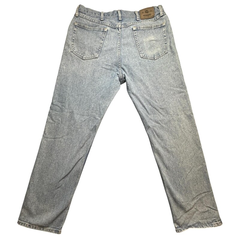 Wrangler Jeans Mens 36x32 Light Wash Relaxed Fit 97601SB Denim Straight Leg image 1