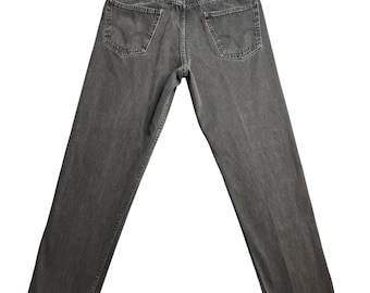 Vintage Levis 550 Relaxed Tapered Jeans Mens 36x34 (34x31) Gray Charcoal Denim