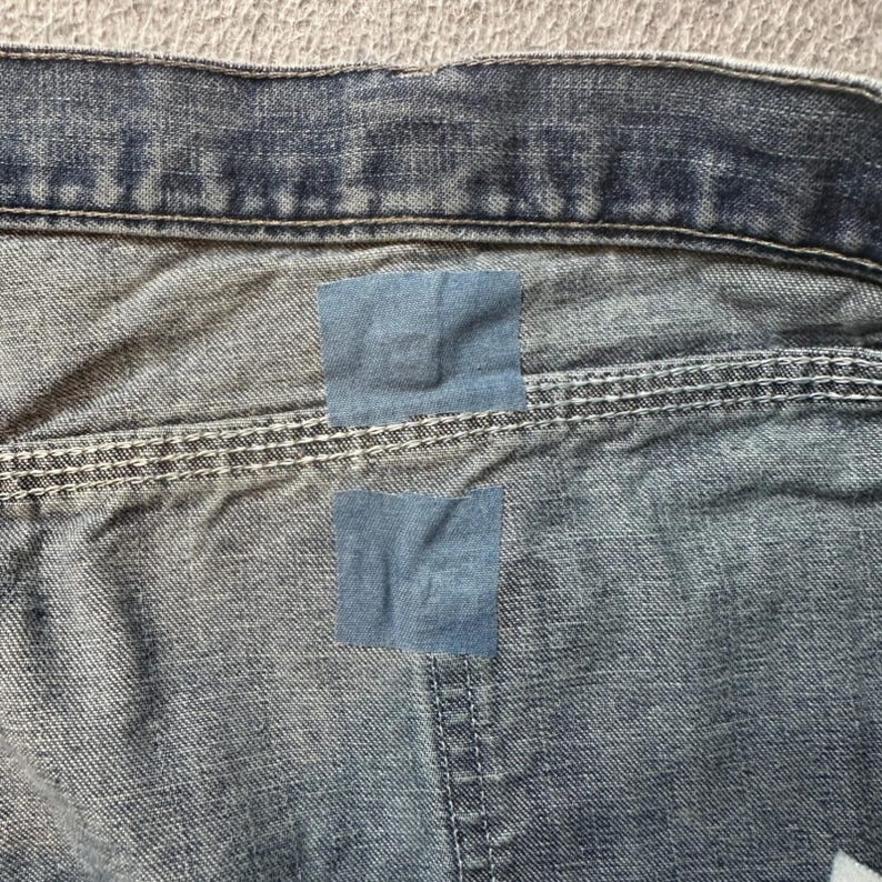 Vintage Wrangler Carpenter Jeans Mens 46x32 Blue Light Wash Relaxed Fit Workwear image 4