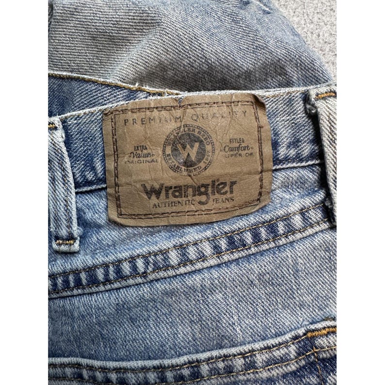 VTG Wrangler Hero Jeans Mens 40x32 (40x30) Light Wash Denim Straight Leg 97601VR image 11