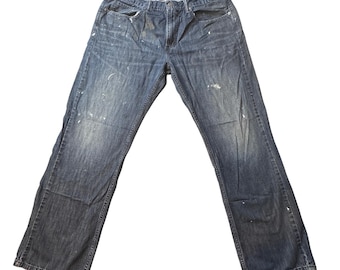 VTG Levi's 559 Jeans Homme 38 x 32 (37 x 29) Éclaboussures de peinture bleu décontracté effet vieilli