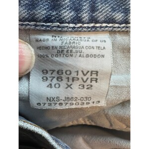 VTG Wrangler Hero Jeans Mens 40x32 (40x30) Light Wash Denim Straight Leg 97601VR image 7