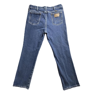 VTG Wrangler Jeans Mens 36x30 (35x28) Blue 937STR Straight Leg Denim Western image 1