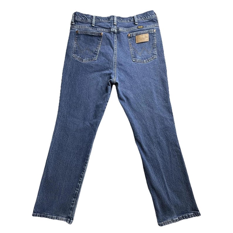 VTG Wrangler Jeans Mens 36x30 (35x28) Blue 937STR Straight Leg Denim Western image 1