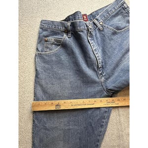 Wrangler Jeans Mens 38x32 (37x30) Blue Relaxed Straight Leg Fit 3MWZGK Denim image 7