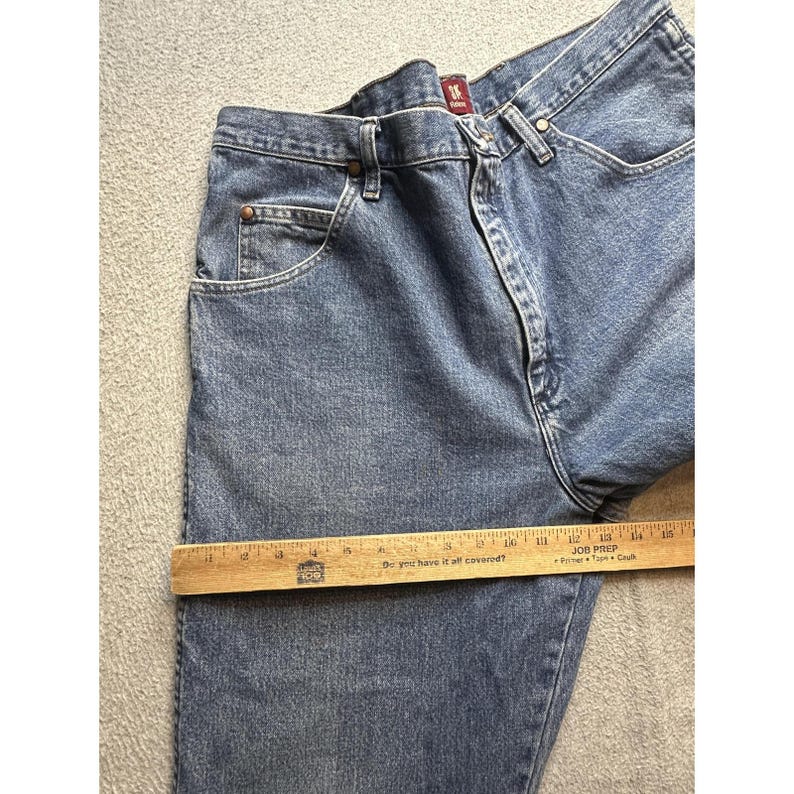 Wrangler Jeans Mens 38x32 (37x30) Blue Relaxed Straight Leg Fit 3MWZGK Denim image 7