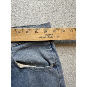 Wrangler Jeans Mens 38x34 (37x32) Light Wash Blue Straight Leg Denim Comfort image 8