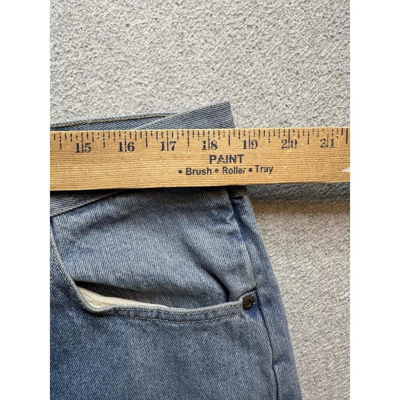 Wrangler Jeans Mens 38x34 (37x32) Light Wash Blue Straight Leg Denim Comfort image 8