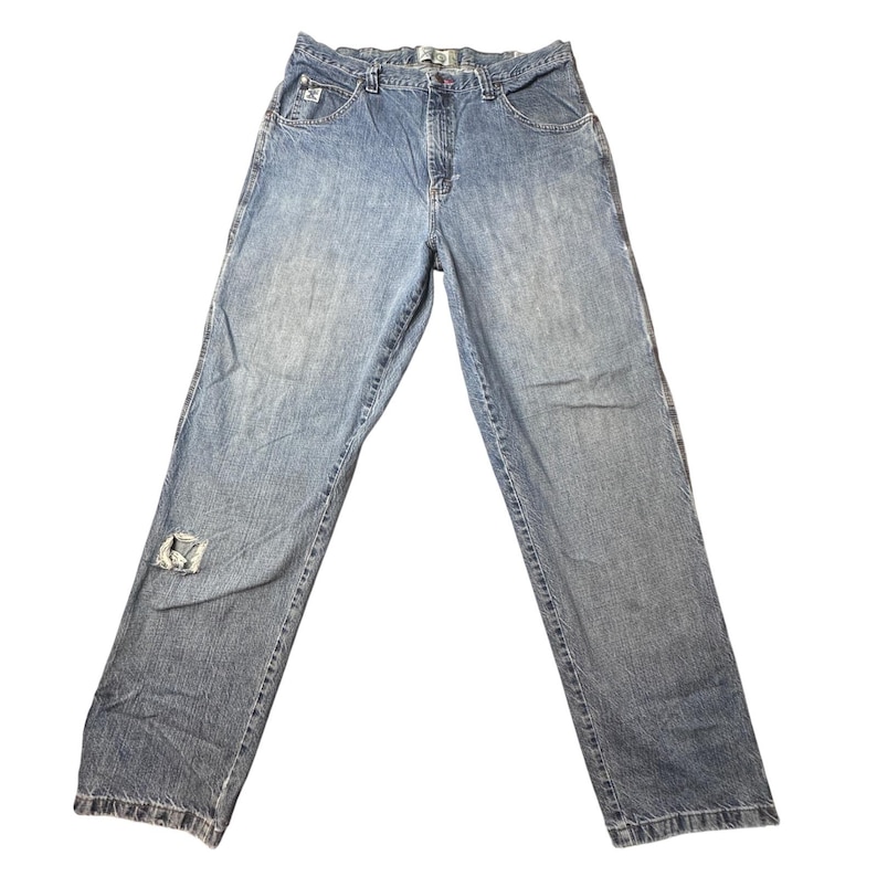 Wrangler Twenty X Jeans Mens 38x36 Blue 41MWXVI Loose Fit Utility Carpenter Work image 1