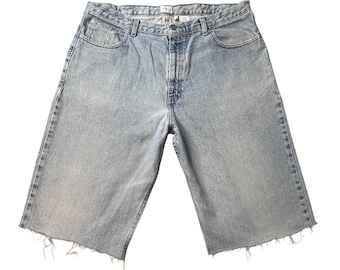 VIntage Calvin Klein Denim Shorts Mens 40 Blue Double Stone Wash Cut Off Jorts