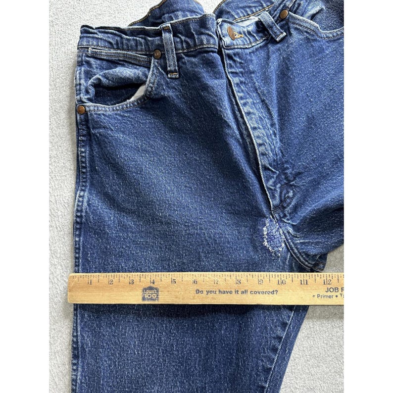 VTG Wrangler Jeans Mens 36x30 (35x28) Blue 937STR Straight Leg Denim Western image 11