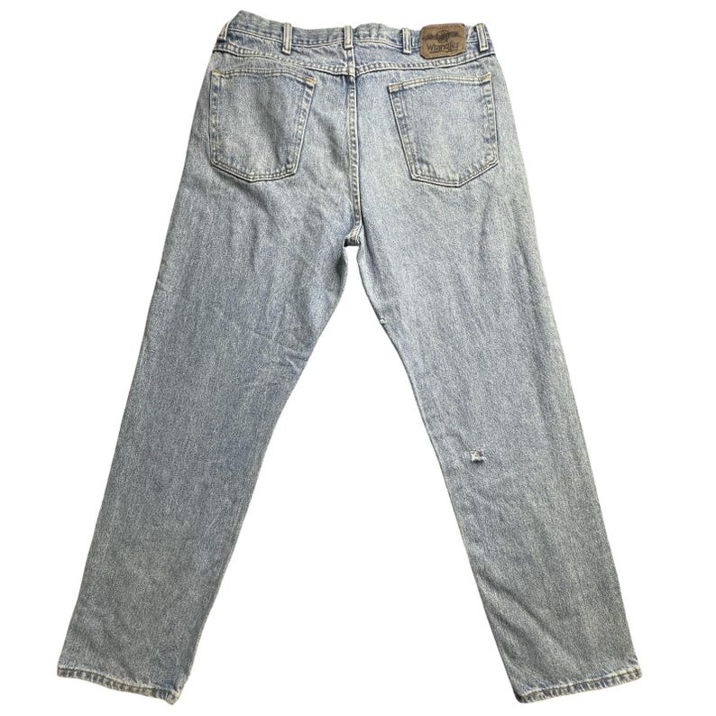 Vaqueros Wrangler para hombre, 36 x 32, lavado claro, pierna recta, cierre de cremallera YKK 9C501 SL imagen 1
