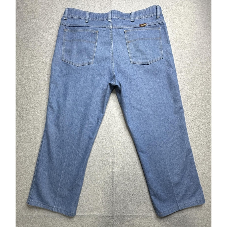 VTG Wrangler Jeans Mens 38x25 Blue Straight YKK Zip Classic Denim Pants Durable image 1