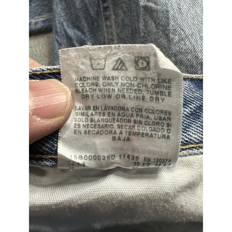 Wrangler Jeans Mens 32x28 Blue Regular Fit Straight Leg Faded Distressed 96501DS image 3