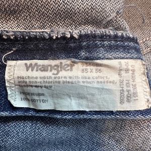 Vintage Wrangler Jeans Mens 35x36 (33x34) Blue Cowboy Cut Straight Leg Denim USA image 3