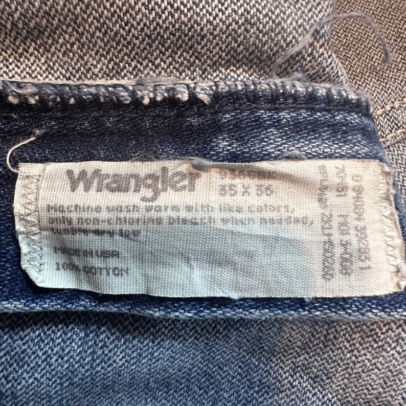 Vintage Wrangler Jeans Mens 35x36 (33x34) Blue Cowboy Cut Straight Leg Denim USA image 3