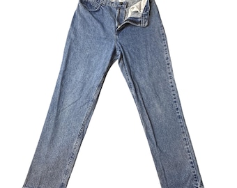 Pantalones vaqueros deportivos vintage Jones Wear para mujer, talla 14x31, color azul, pierna recta, tiro alto, estilo años 90.