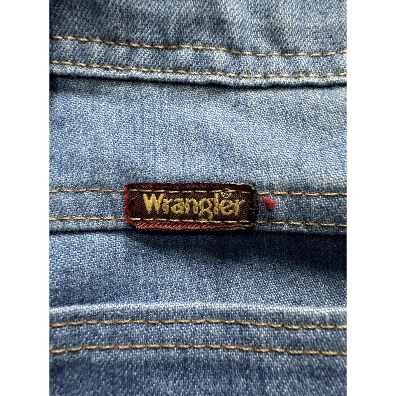 VTG Wrangler Jeans Mens 38x25 Blue Straight YKK Zip Classic Denim Pants Durable image 4