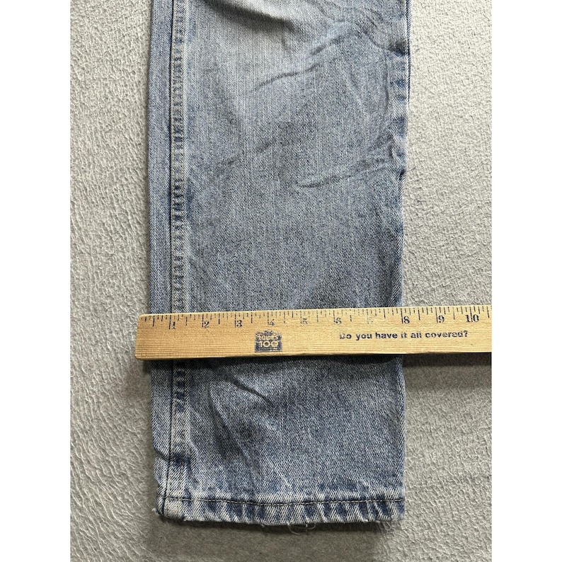 VTG Wrangler Blues WB902GI Jeans Mens 33x32 Blue Denim Light Wash Straight Leg image 9