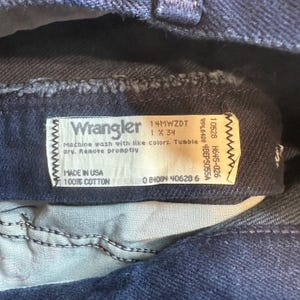 Vintage Wrangler Jeans Damen 1 Indigo Cowboy Cut 14MWZDT Tapered Leg Denim USA Bild 3
