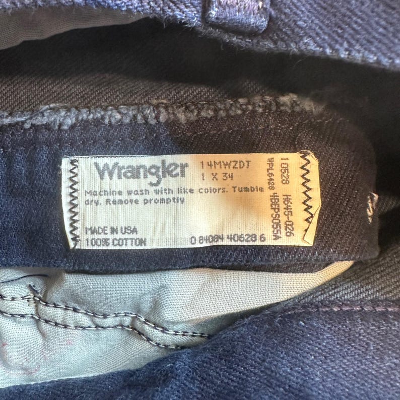 Vintage Wrangler Jeans Damen 1 Indigo Cowboy Cut 14MWZDT Tapered Leg Denim USA Bild 3