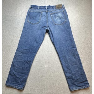 Wrangler authentische Jeans Herren 34x29 (32x27) Medium Wash Blau Denim mit geradem Bein Bild 2