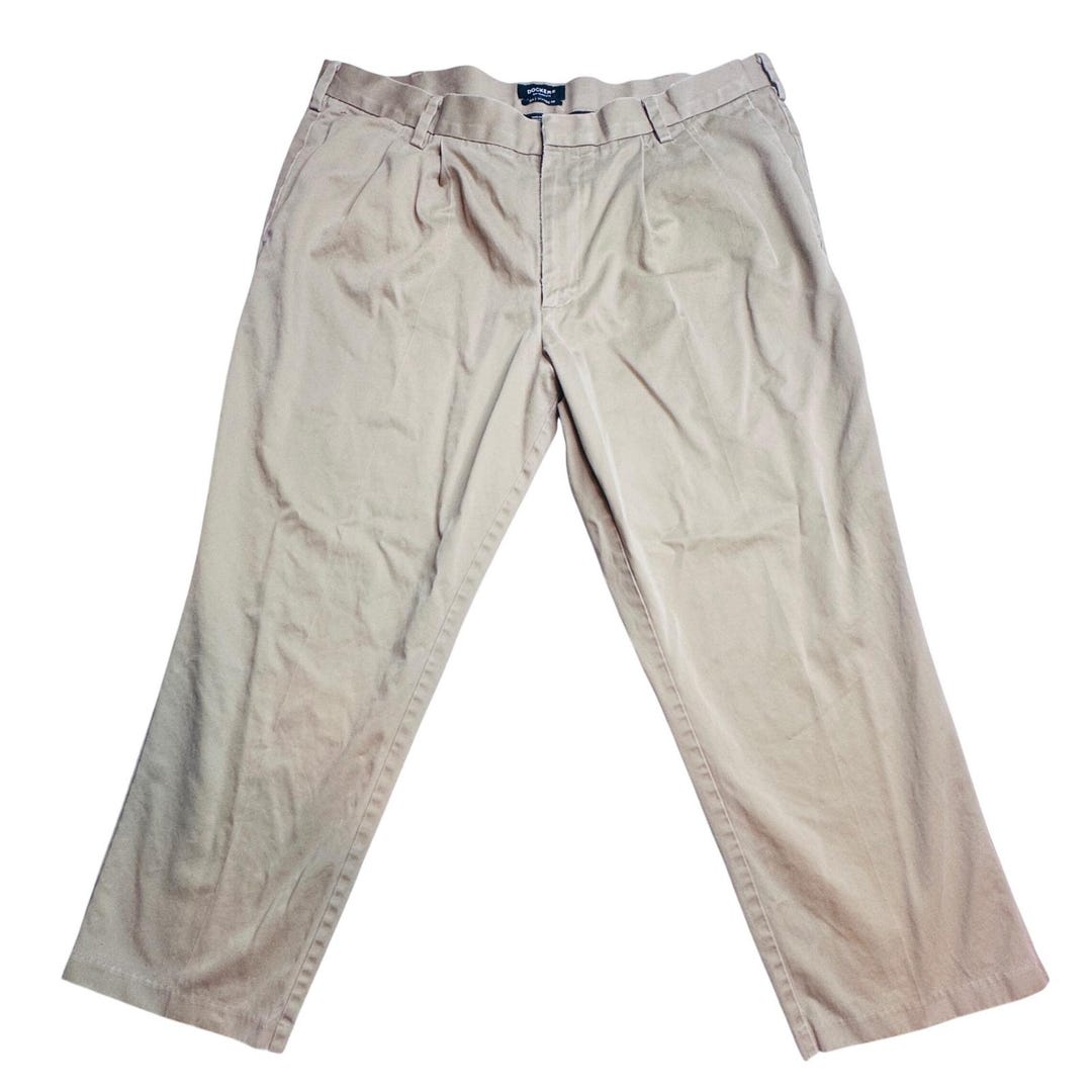 Dockers D3 Classic Fit Pants Mens 38x27 Chino Khaki Tan Pleated