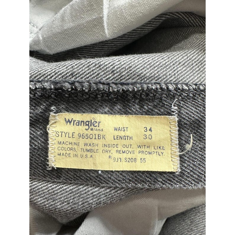 Vintage Wrangler Jeans Mens 34x30 Black Straight Leg Made in USA 90s 96501BK image 2