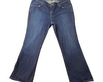 Vintage Levi's Signature Jeans Women 16S Blue Low Rise Bootcut Dark Wash Stretch