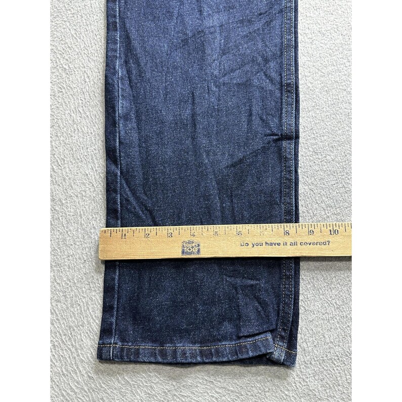 Jeansy Wrangler Jeans męskie 32x30 niebieskie jeansy proste nogawki 5 kieszeni zamek błyskawiczny klasyczny zdjęcie 9