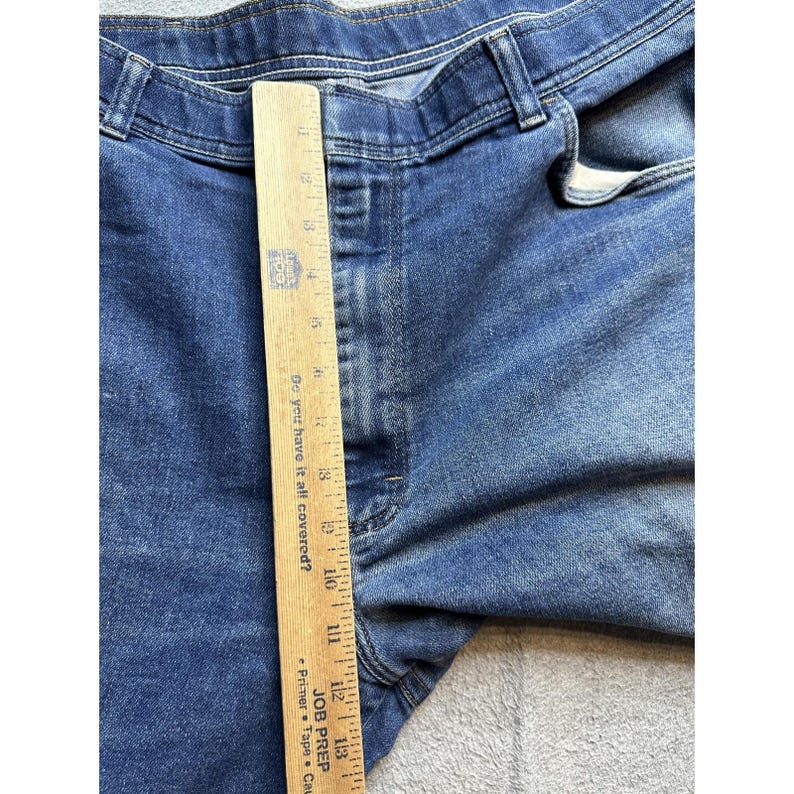 Vintage Wrangler Jeans Herr 37x27 Blå Denim Raka Ben Mellantvätt 70-80-tal bild 6