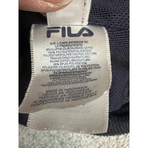 Giacca a vento vintage Fila da uomo, blu, con mezza zip, foderata, stile sportivo immagine 4