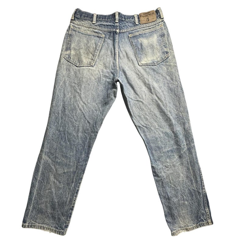 VTG Wrangler Rugged Wear Jeans Mens 34x30 Blue Denim Workwear Straight 35100MN image 1
