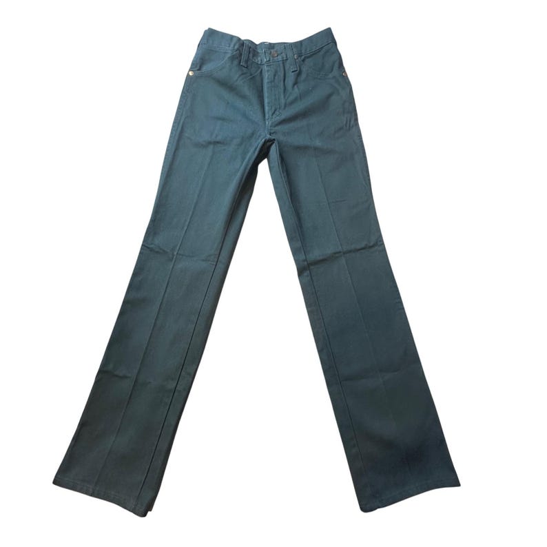 Vintage Wrangler-jeans heren 29 x 32 (27 x 30) groen cowboy-snit slim-fit 936CGN denim afbeelding 1