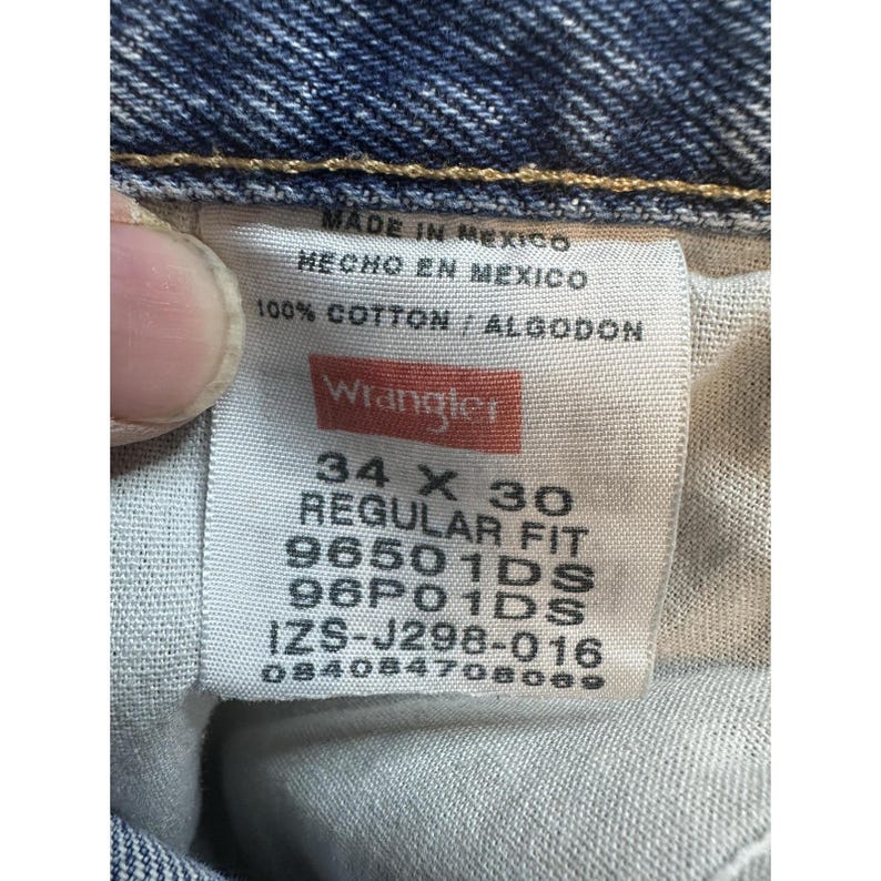 Wrangler 96501DS Jeans Mens 34x30 (32x29) Medium Wash Blue Regular Straight image 11