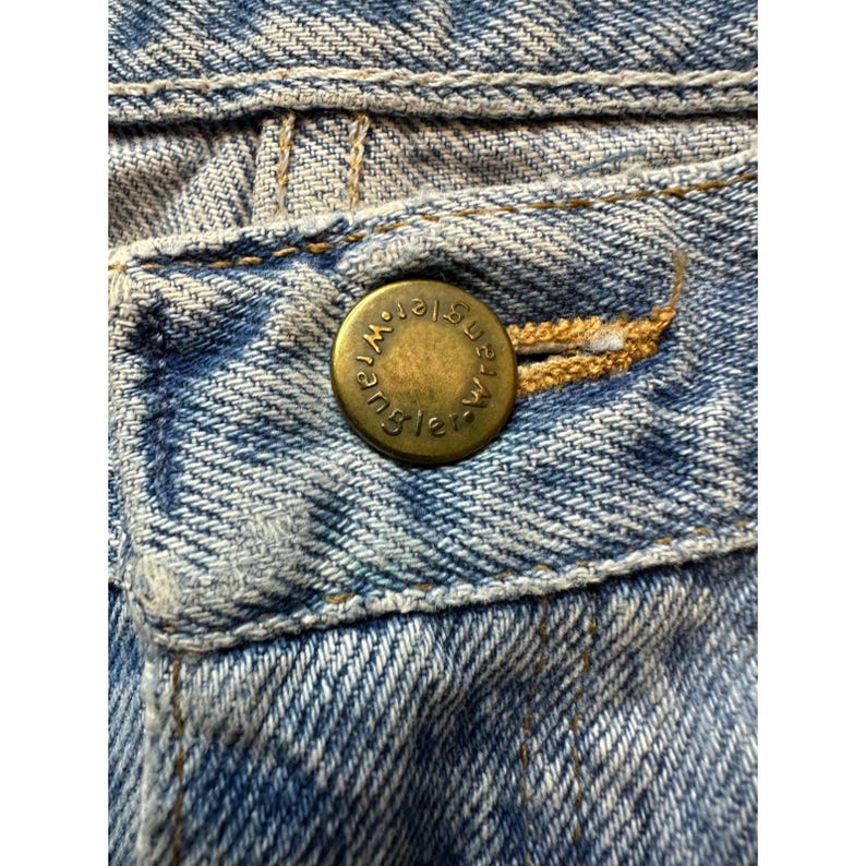 Vintage Wrangler Mens Jeans 34x30 (32x29) Light Wash Denim Relaxed Fit Made USA image 6