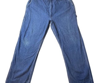 VIntage OshKosh B'Gosh Carpenter Jeans Mens 40x30 Blue Denim Workwear Utility
