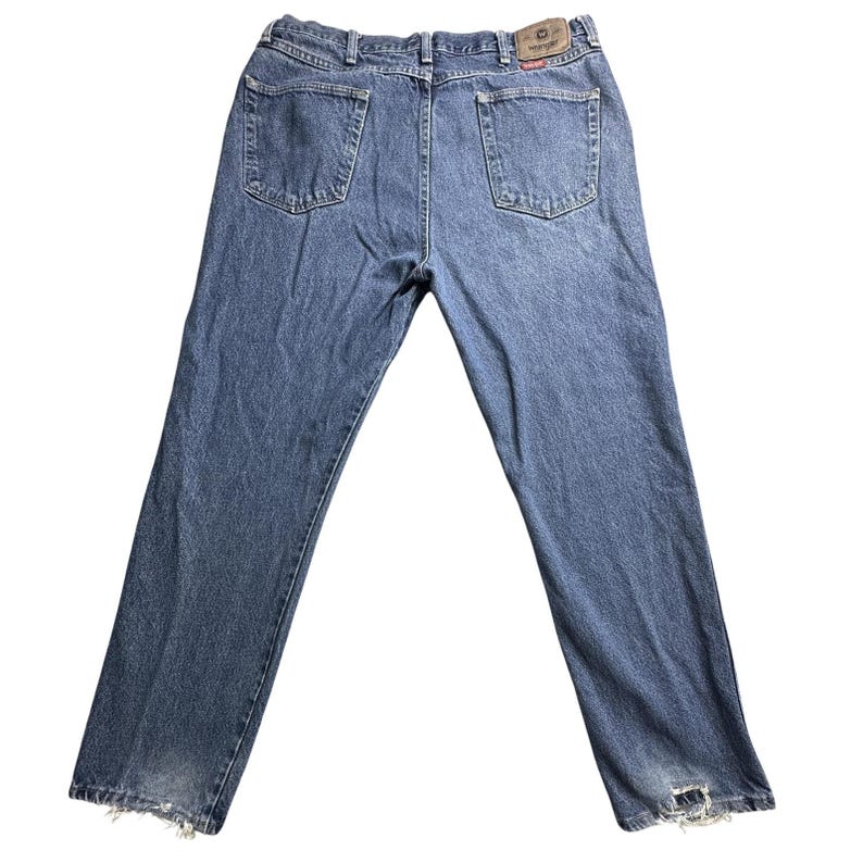 Wrangler-jeans heren 36 x 31 blauw denim, rechte pijpen YKK-rits, authentiek rood label afbeelding 1