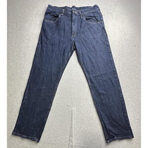 Jeansy Wrangler Jeans męskie 32x30 niebieskie jeansy proste nogawki 5 kieszeni zamek błyskawiczny klasyczny zdjęcie 4