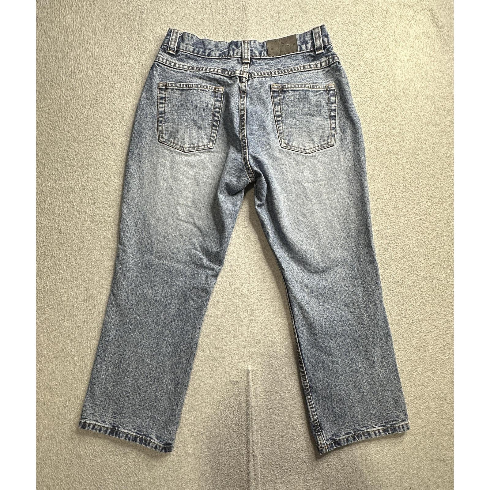 Lee Jeans Women's 26 Blue Denim Straight Leg Riveted Vintage Style