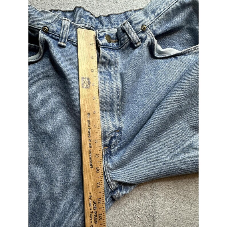 Vintage Wrangler-jeans heren 36 x 32 (32 x 30) lichte wassing authentiek denim, VS jaren 90 afbeelding 6