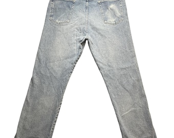 Wrangler Jeans Mens 36x30(37x29) Light Wash Blue Denim Straight Leg Relaxed Fit