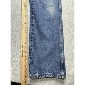 VTG Wrangler Jeans Mens 36x32 Blue Authentic Five Pocket Straight Denim 96501MR image 10