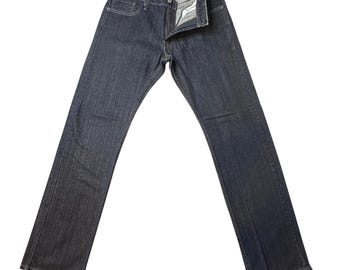 Vintage Levi's 514 Jeans Herr 34x34 (34x32) Mörkblå Slim Rak Denim Indigo